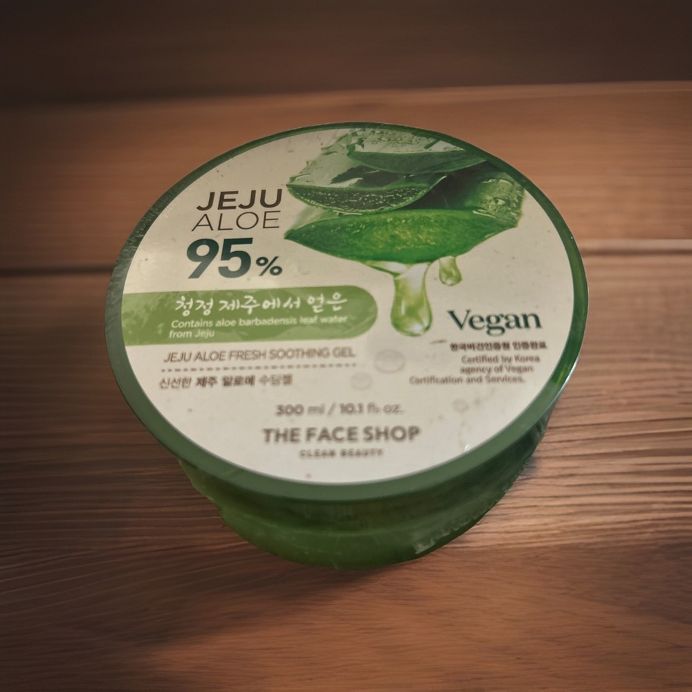 The Face Shop Non-Sticky Transparent Aloe‎ Fresh Soothing Gel Vegan 300ml New